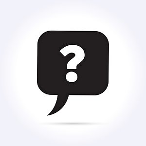 FAQ. Question mark in font