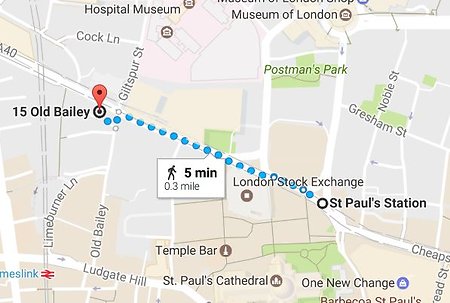 How To Get Here. St Pauls to Old Bailey Smaller for Web